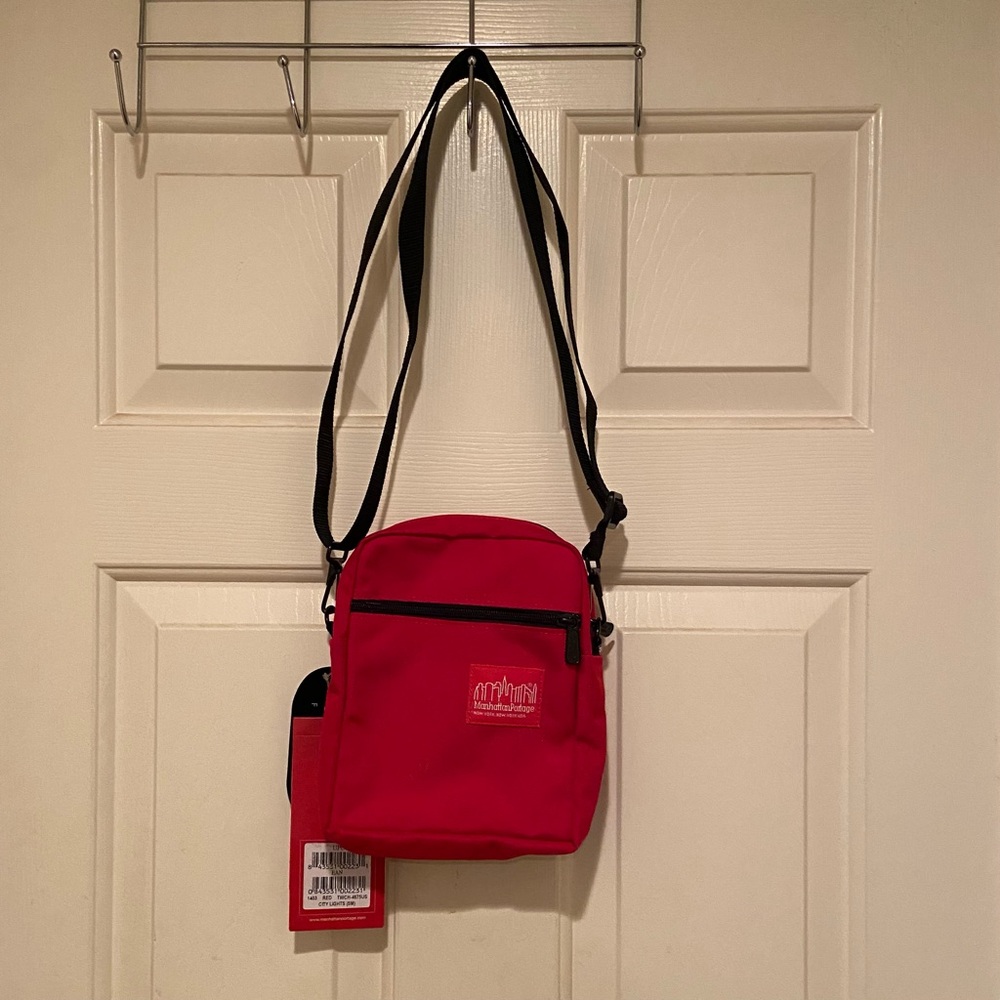 Manhattan Portage East Village Bag‎ Red City Lights Crossbody NY Canvas New